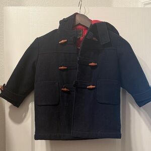 S Rothschild Boys 4T Navy Pea Coat with Red Lining